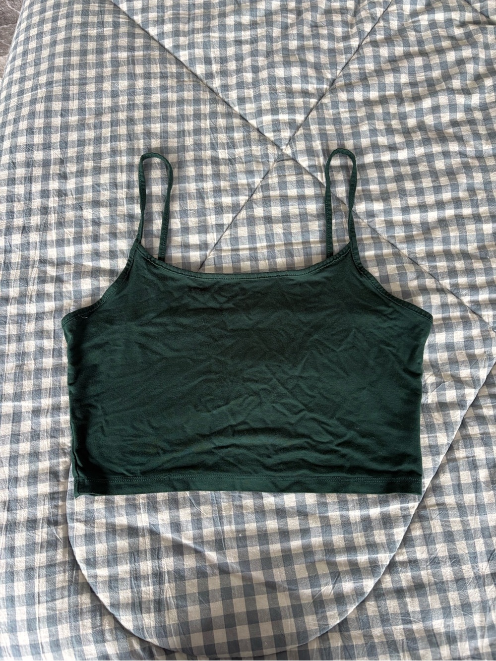 SHEIN Dark Green Cropped Spaghetti Strap Cami